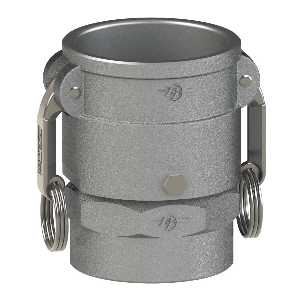 64212500 (25DSV) by PT-Coupling | Swivel Cam & Groove Adapter | Type DSV | 2-1/2" Swivel Coupler x 2-1/2" Female NPT | 316 Stainless Steel | Viton Seal