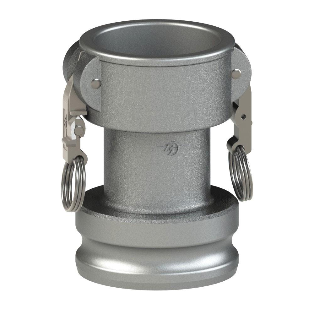 64262015L2 (20CX15A SLII) by PT-Coupling | STA-LOK® II Reducing Cam & Groove Adapter | Type CXA | Long | 2" Coupler x 1-1/2" Adapter | 316 Stainless Steel | Buna-N Seal