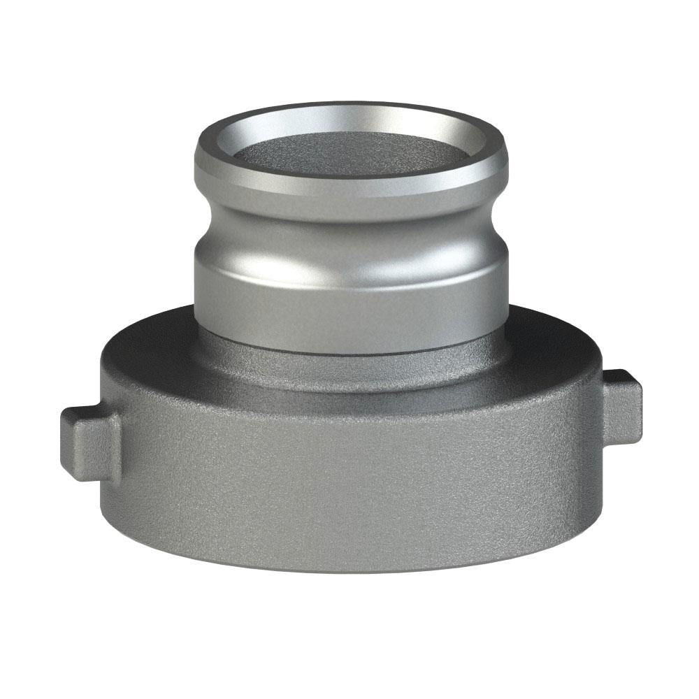 64464050 (TCA40X50) by PT-Coupling | Reducing Cam & Groove Adapter | Type TCA | 4" Adapter x 5" Female Tank Car Thread | 316 Stainless Steel