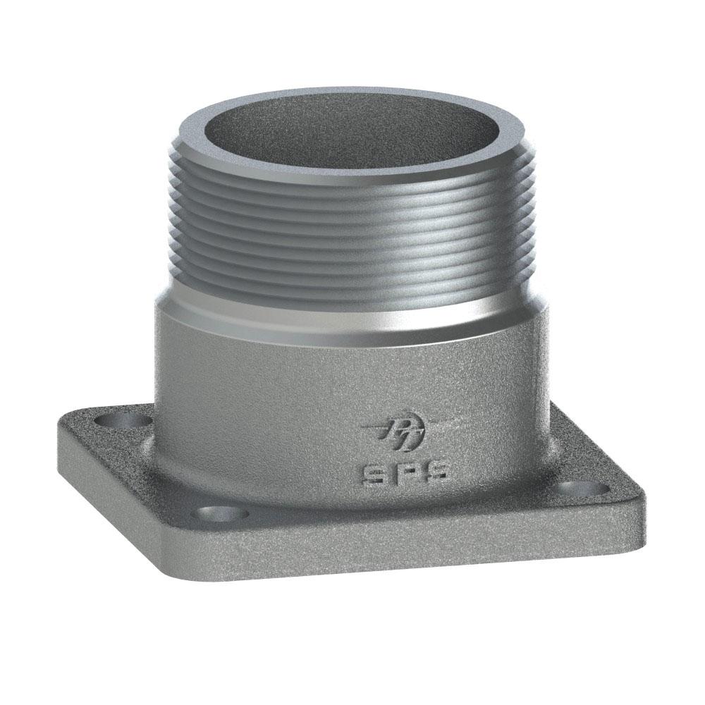 SPS100026 by PT-Coupling | Fitting for Safety Pumping Systems | 3" Male NPT x Flange | Aluminum