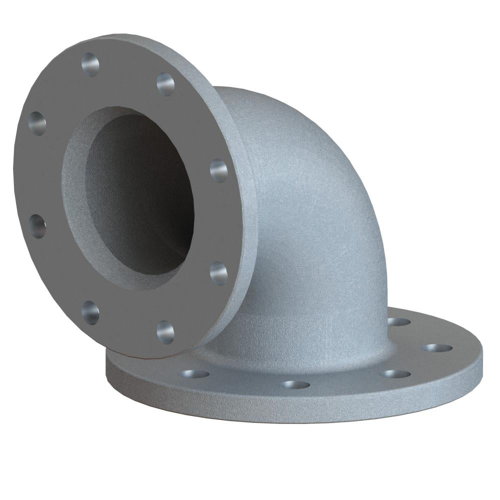 SPS100419 by PT-Coupling | Fitting for Safety Pumping Systems | 90° Elbow | 3" TTF Round Flange x Flange | Aluminum