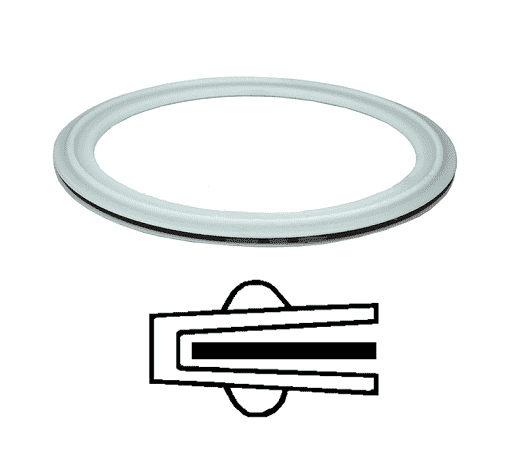 40MP-GRE1000 Dixon Valve 10" Sanitary PTFE Envelope Clamp Gasket with EPDM Filler