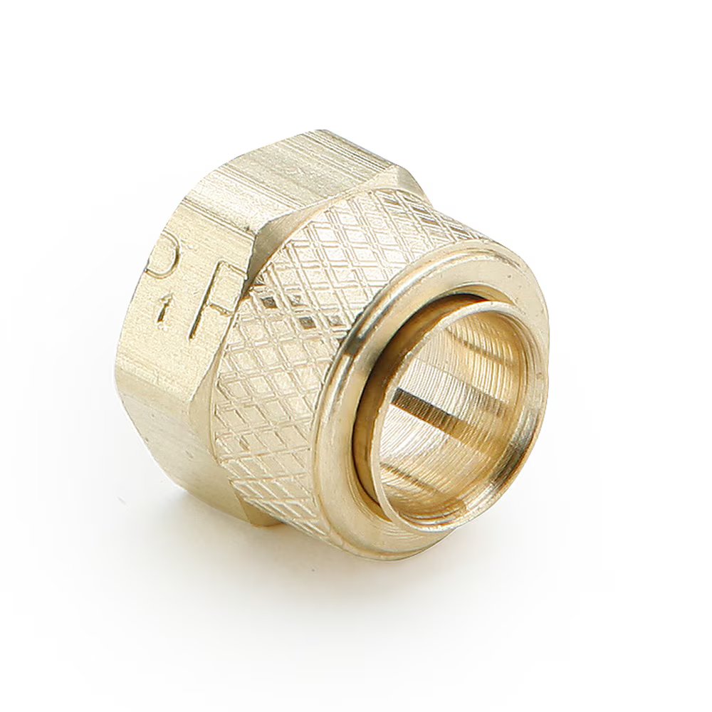 61PB-6 by Parker | Poly-Tite Fittings | 3/8" Tube Size Nut x 1/2" Thread | 9/16" Hex | Straight | Brass | Pack of 100