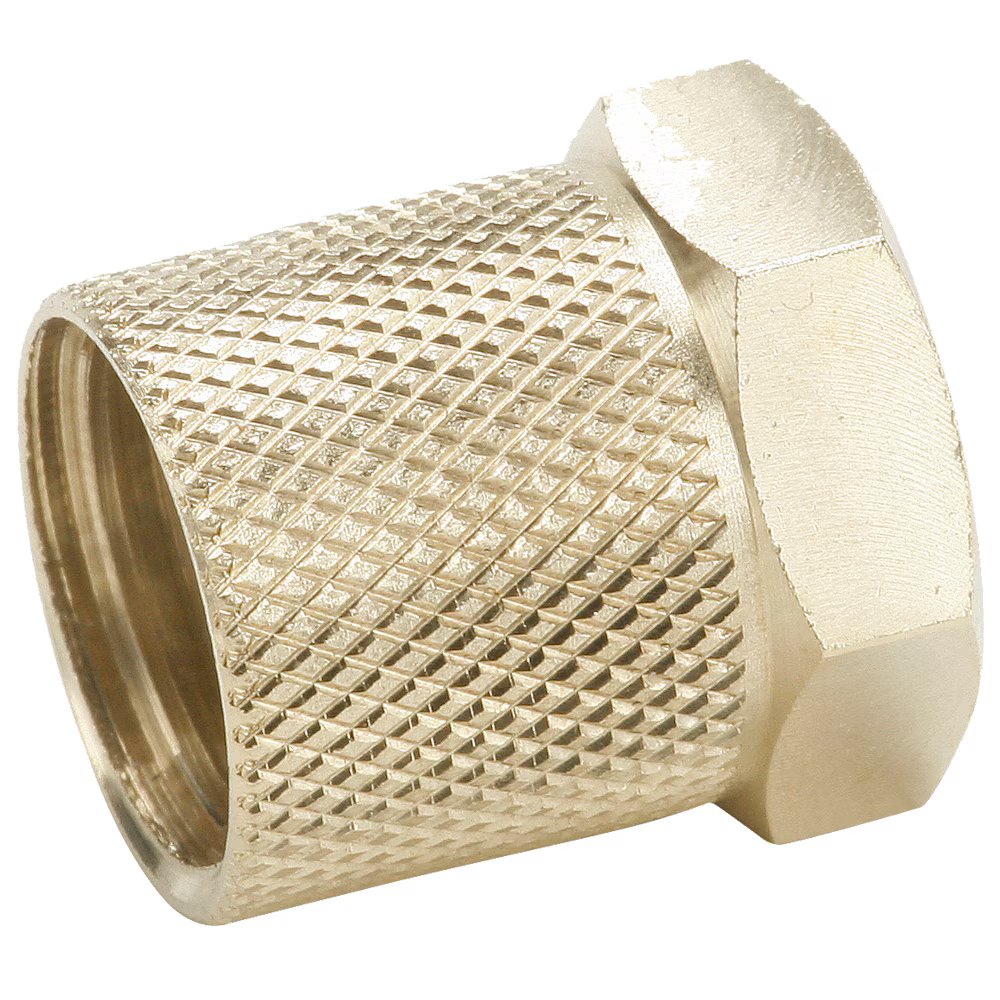 61PSGN-4 by Parker | Poly-Tite Fittings | 1/4" Tube OD Nut | .625" Length | .437" Hex | Brass | Pack of 25