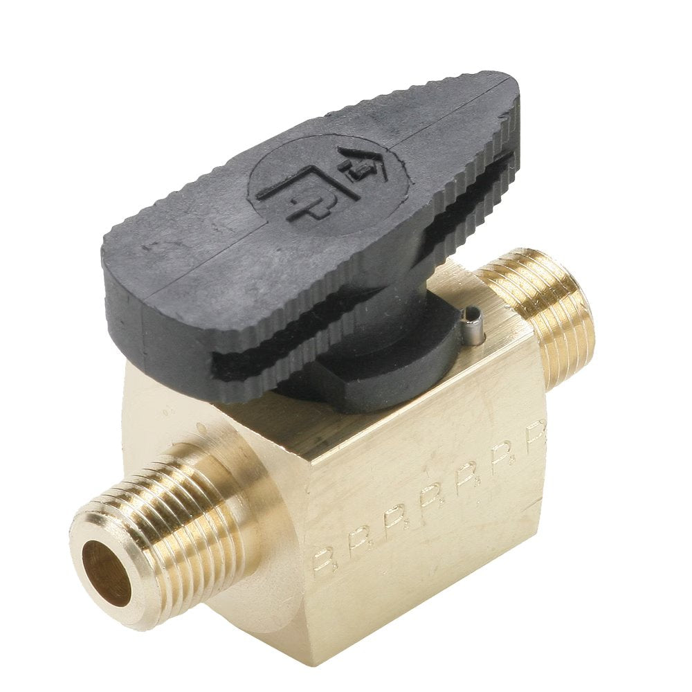 PV607-2 by Parker | Plug Valve | 1/8" Male Pipe Thread | 1.66" Length | Straight | Brass | Pack of 10