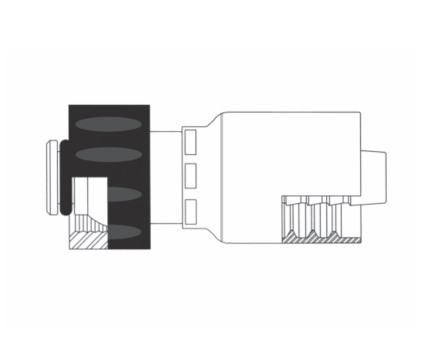PWM22-4x6 by Couplamatic | Grip Crimp Pressure Wash Coupling | 1/4" Hose ID x M22x1.5 Thread Size Female Swivel | Straight | Trivalent Zinc Plating