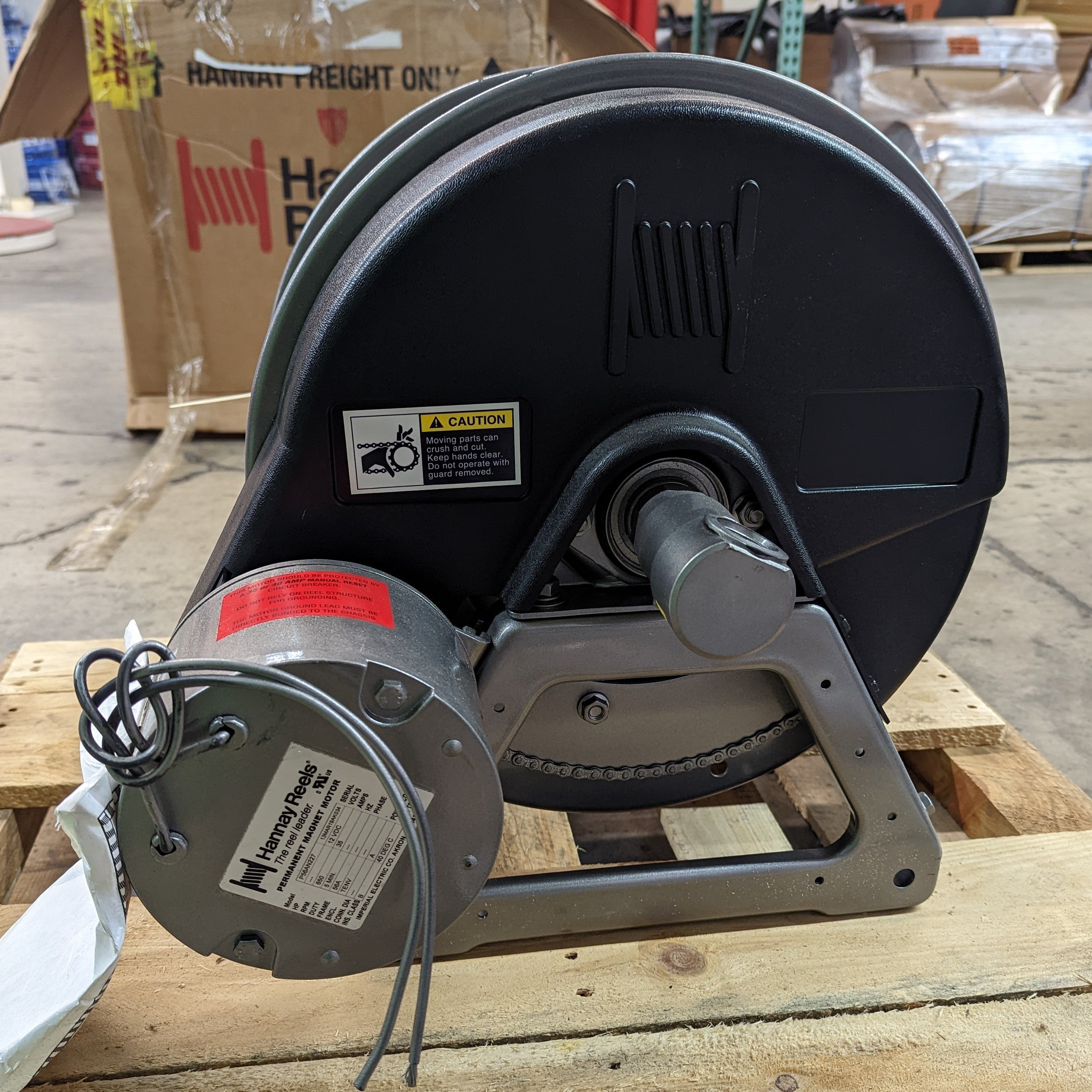 E1816-17-18 by Hannay | #23-16 | 1800 Series | Electric Powered Rewind Reel Left Feed | 12 Volt DC