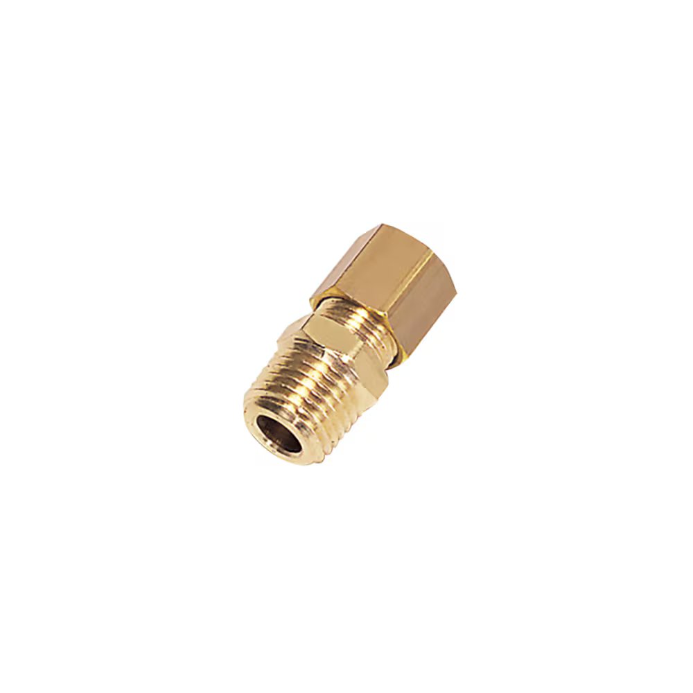 0105 06 10 by Parker | Legris Stud Fitting | 6 mm Tube Size x 1/8" Male BSPT Thread | 11 mm Hex (F) | 13 mm Hex (F1) | Straight | Brass | Pack of 10
