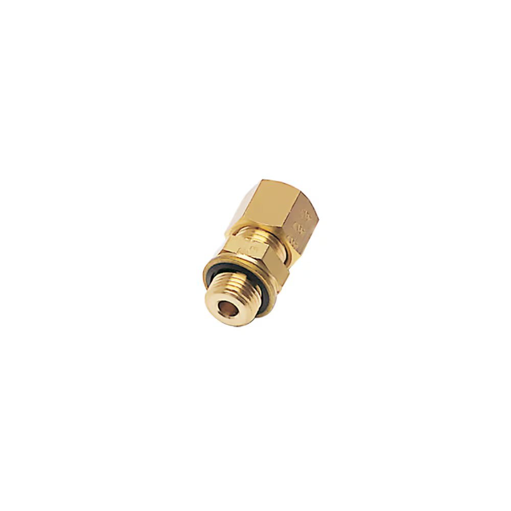 0101 12 17 39 by Parker | Legris Stud Fitting w/ Bi-Material Seal | 12 mm Tube Size x 3/8" Male BSPP Thread | 22 mm Hex (F) | 22 mm Hex (F1) | Straight | Brass | Pack of 10