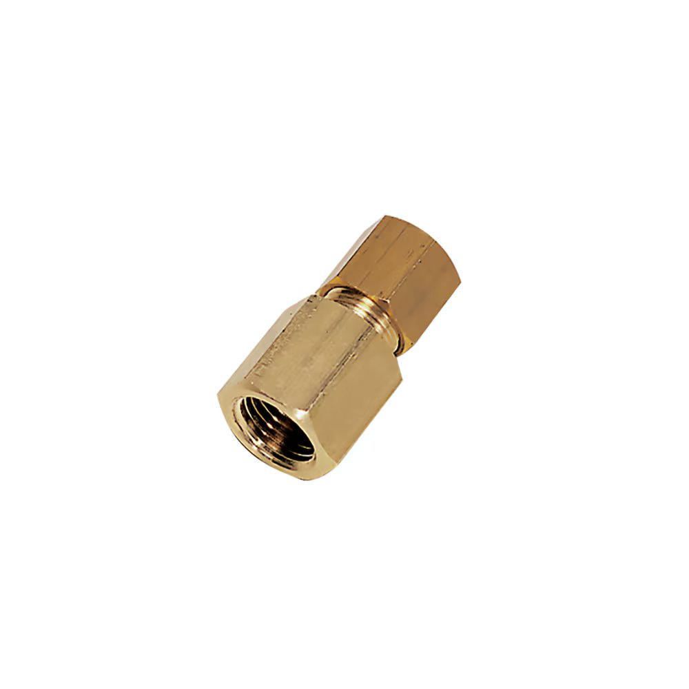 0114 16 21 by Parker | Legris Stud Fitting | 16 mm Tube Size x 1/2" Female BSPP Thread | 27 mm Hex (F) | 27 mm Hex (F1) | 44 mm Length | Straight | Brass | Pack of 5