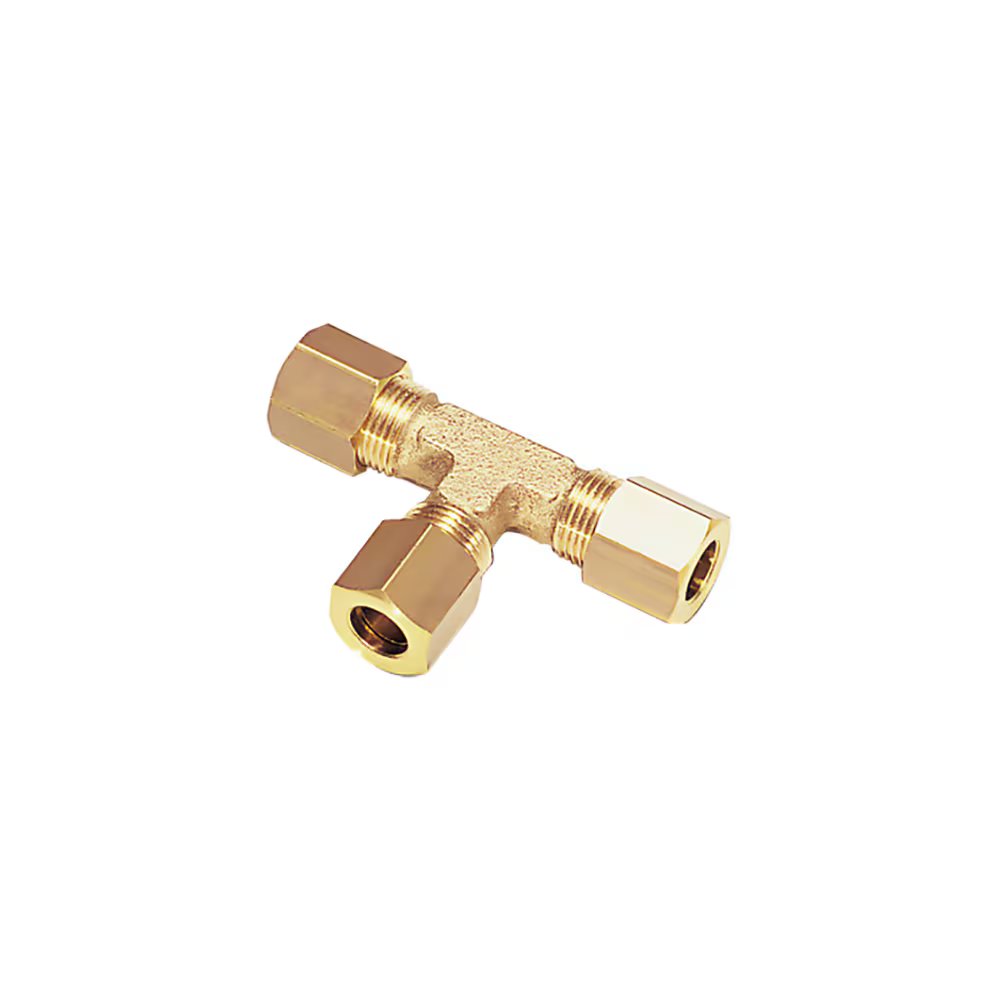 0104 16 00 by Parker | Legris Tube-to-Tube | 16 mm Tube Size | 27 mm Hex | 78 mm Length | Tee | Brass | Pack of 5
