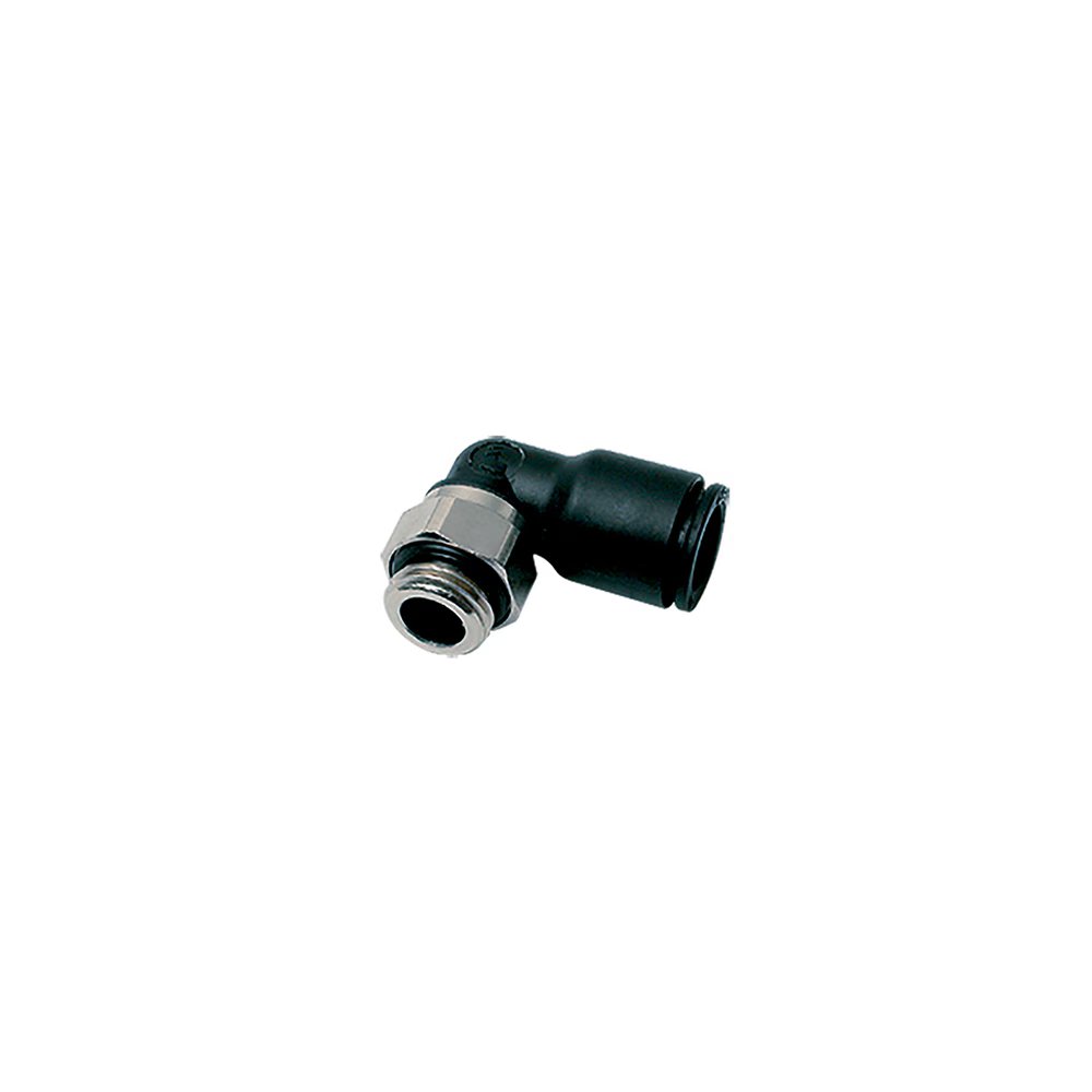 3199 08 67 by Parker | Legris Stud Fitting | 8 mm Push-to-Connect x M12x1.5 Male Swivel M12 Thread | 15 mm Hex | 90° Elbow | Polymer | Pack of 10