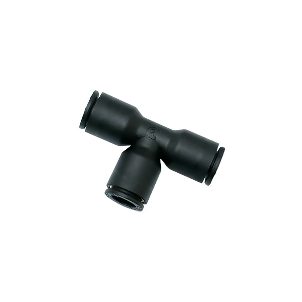 3104 14 00 by Parker | Legris Push-In Fitting | 14 mm Push-to-Connect x 14 mm Push-to-Connect | 71 mm Length | Tee | Polymer | Pack of 10