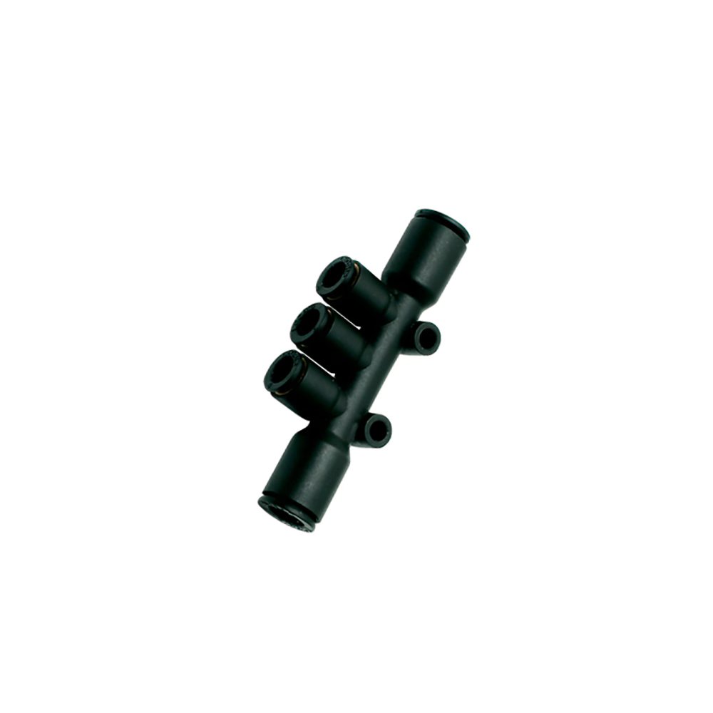 3304 08 04 by Parker | Legris Multiple Fittings | 8 mm Push-to-Connect x 4 mm Push-to-Connect | 74 mm Length | Multiple Tee | Polymer | Pack of 10