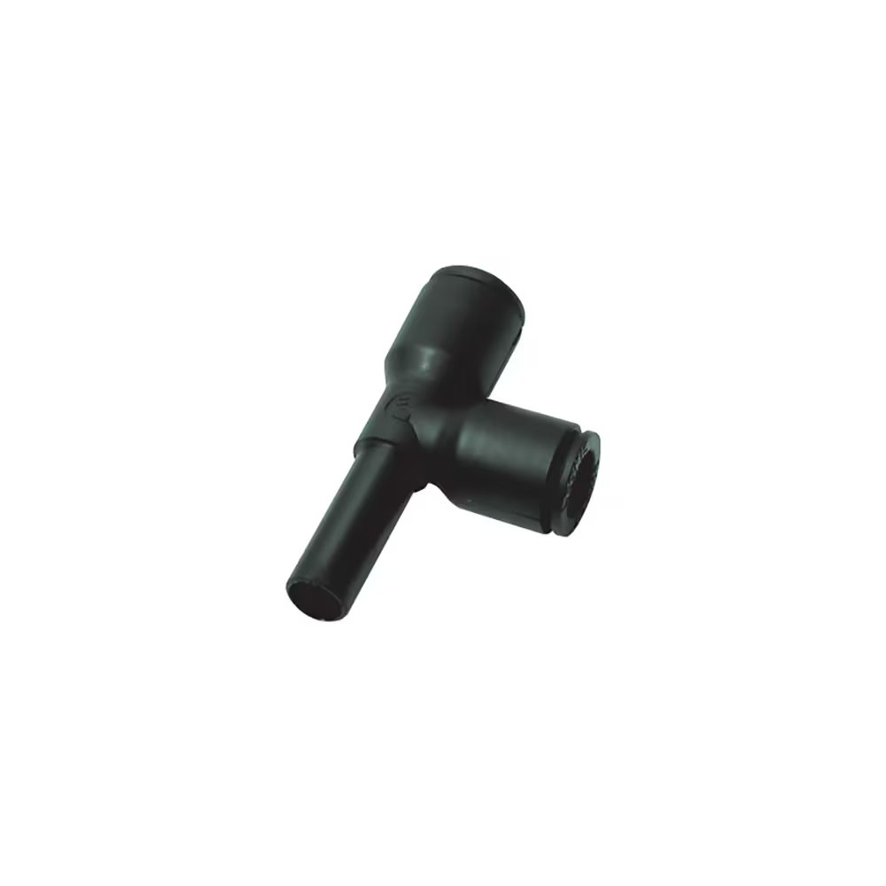 3183 08 10 by Parker | Legris Plug-In Fittings | 8 mm Push-to-Connect x 10mm Tube Stem | 56.5 mm Length | Tee | Polymer | Pack of 10