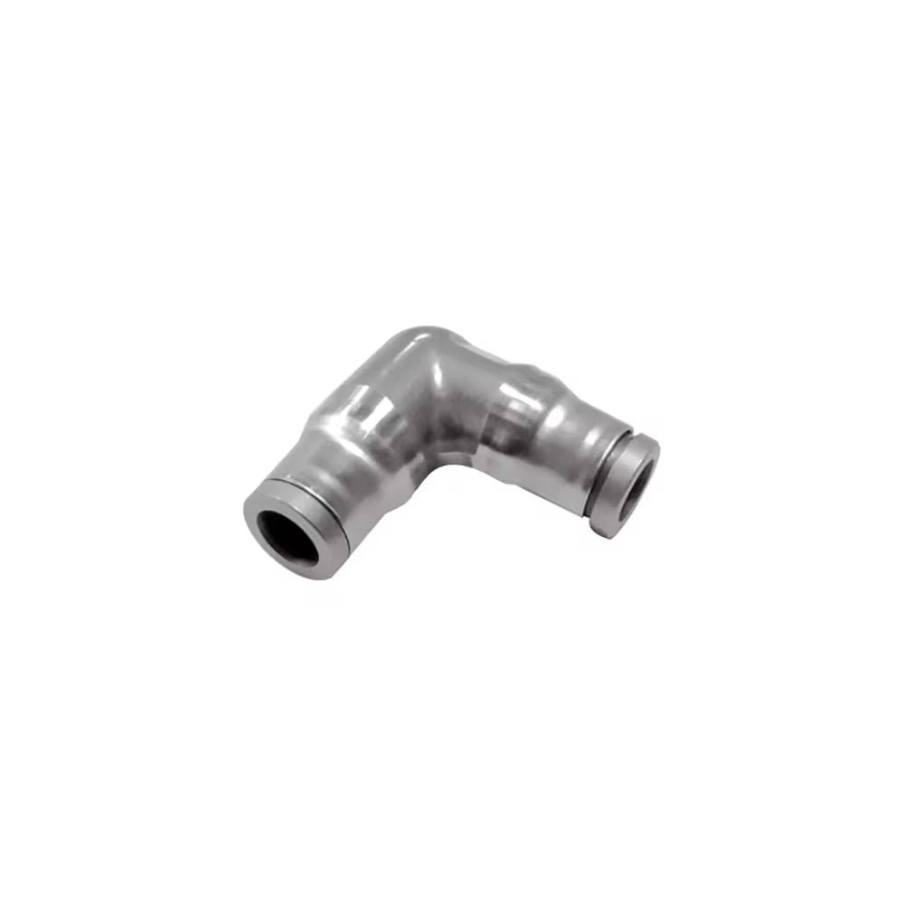3802 08 00 by Parker | Legris Tube-to-Tube Fitting | 8 mm Tube Size | 29.5 mm Length | 90° Elbow | 316L Stainless Steel | Pack of 2