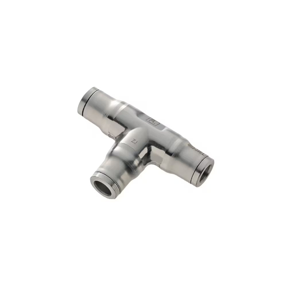3804 10 00 by Parker | Legris Tube-to-Tube Fitting | 10 mm Tube Size | 62 mm length | Tee | 316L Stainless Steel | Pack of 2