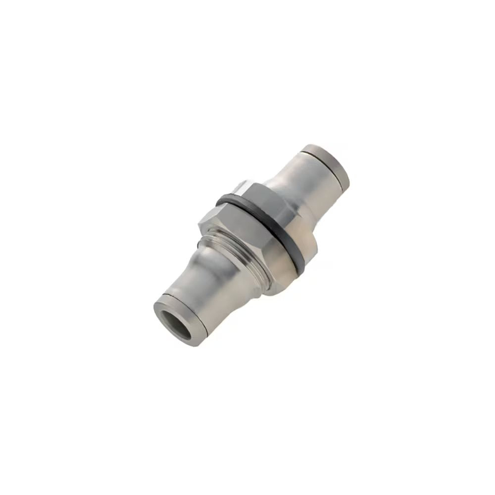 3816 06 00 by Parker | Legris Bulkhead Connector | 6 mm Tube Size | 38 mm Length | Straight | 316L Stainless Steel | Pack of 2