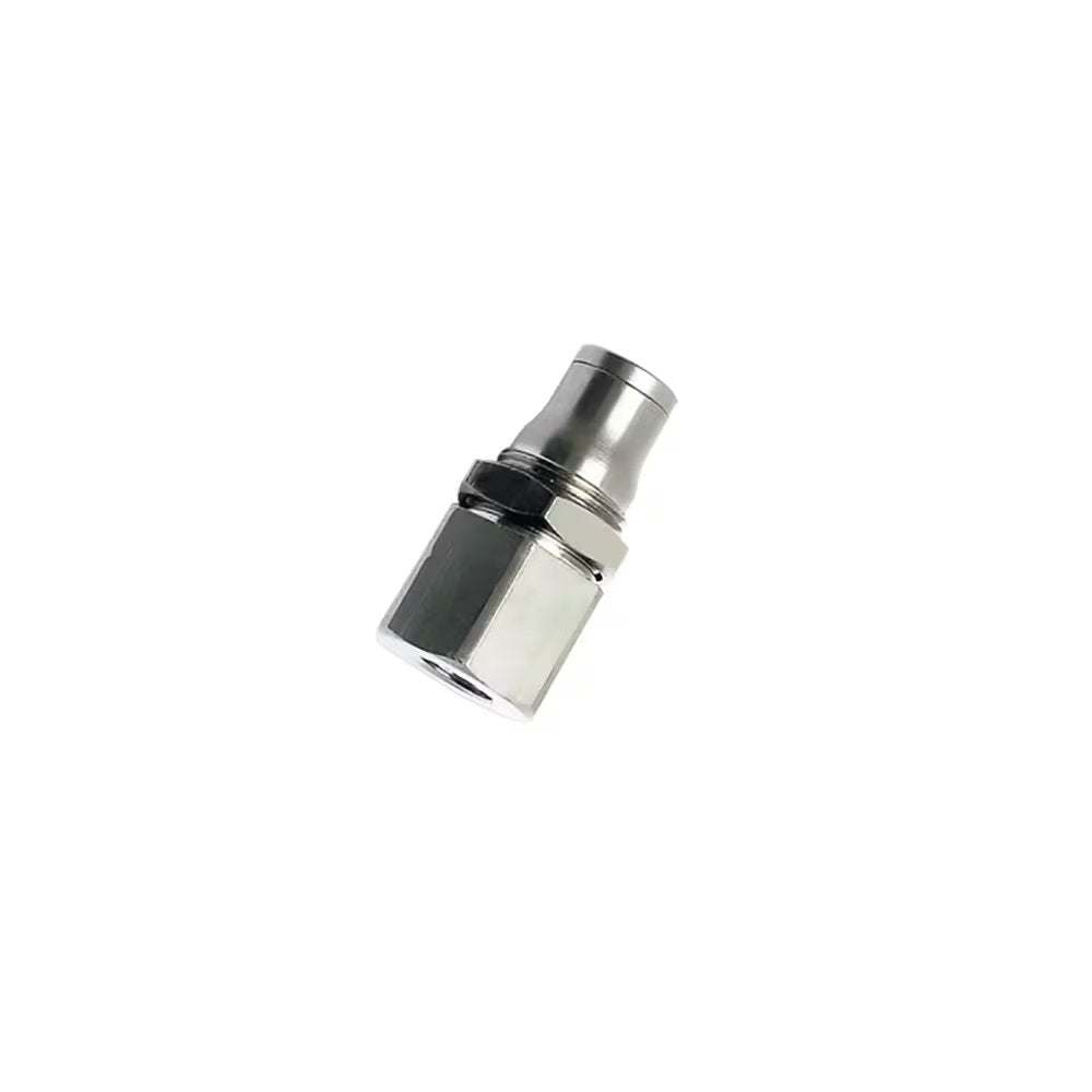 3636 08 10 by Parker | Legris Bulkhead Connector | 8 mm Tube Size x 1/8" Female BSPP Thread | 19 mm Hex | 34 mm Length | Straight | Nickel-Plated Brass | Pack of 10