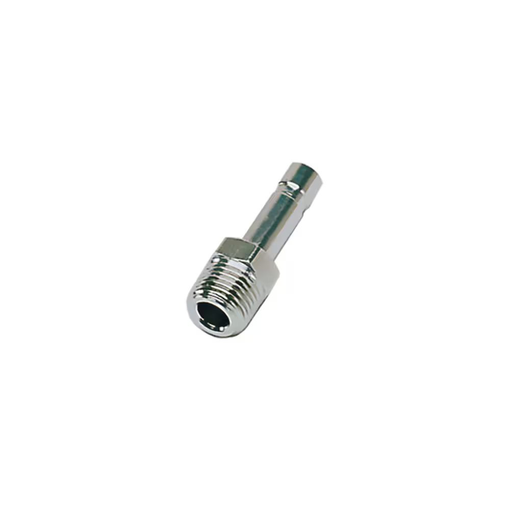 3621 04 10 by Parker | Legris Stud Standpipe | 4 mm Tube Size x 1/8" Male Standpipe BSPT Thread | 10 mm Hex | Straight | Nickel-Plated Brass | Pack of 10