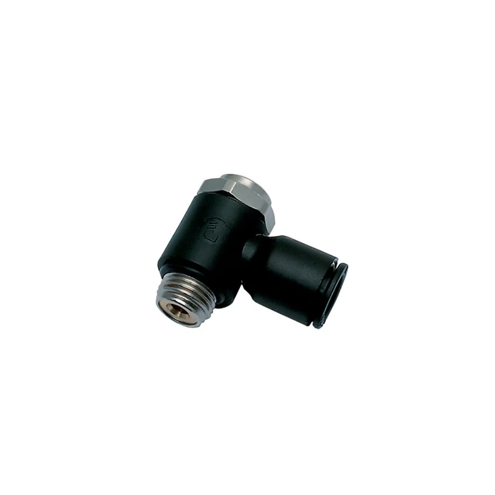 7012 04 19 by Parker | Legris Bi-Directional Flow Regulator | 4mm Tube Size x M5x0.8 Male M5 Metric Thread | 90° Elbow | Polymer | Pack of 10