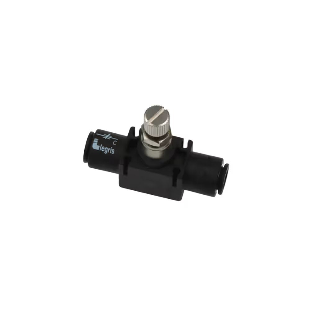 7772 06 00 by Parker | Legris Bi-Directional In-Line Flow Regulator | 6mm Tube Size | 8mm Hex | 51mm Length | Straight | Polymer | Pack of 5