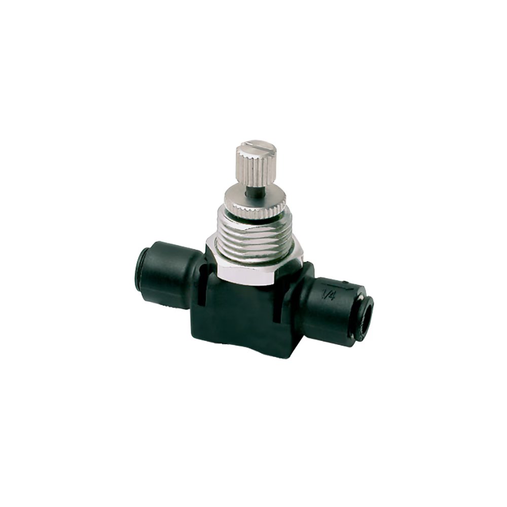 7776 10 00 by Parker | Legris Panel-Mountable In-Line One-Way Flow Regulator | 10mm Tube Size | 30mm Hex | Straight | Polymer