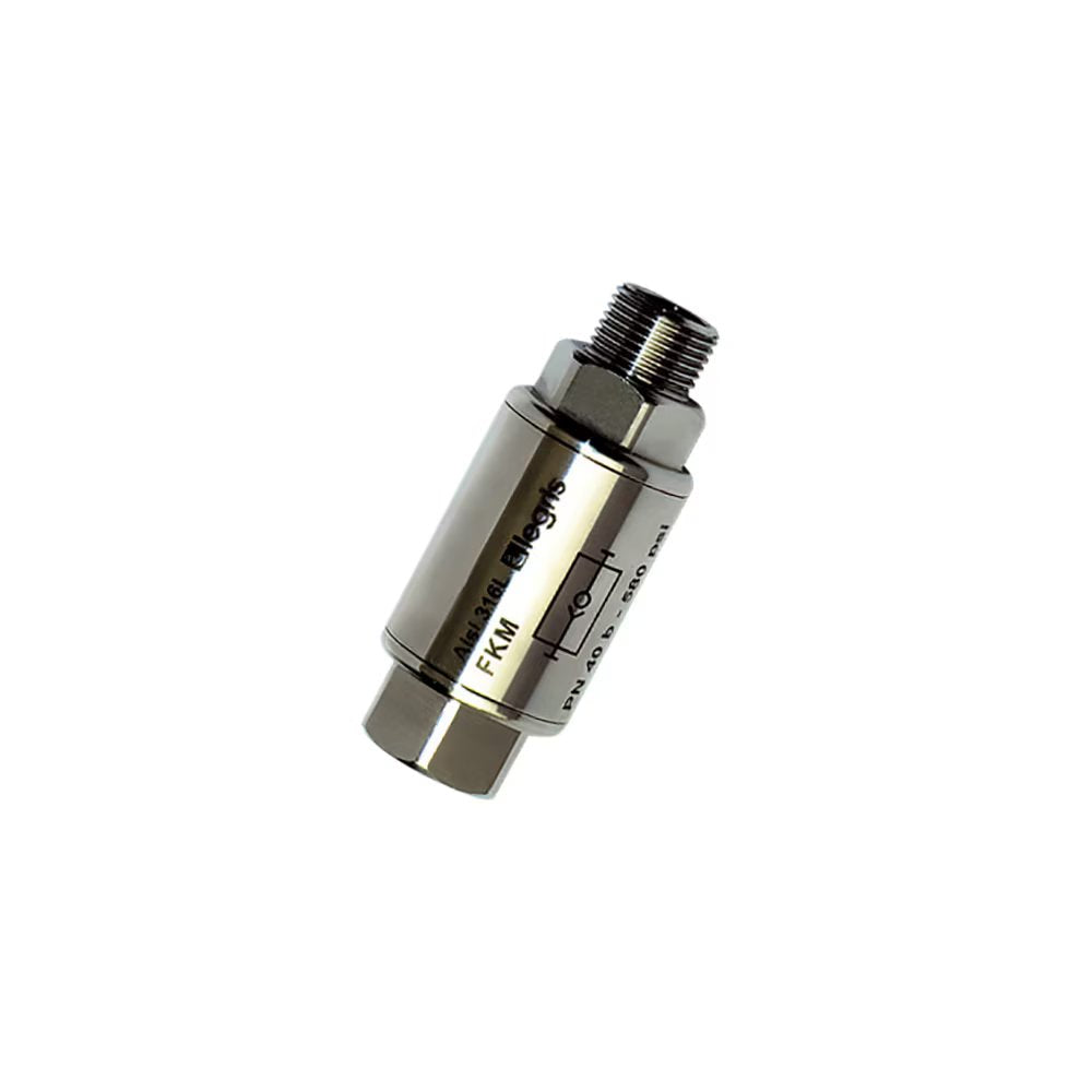 4892 13 13 by Parker | Legris Non-Return Valve | 1/4" Female/Male BSPP Thread | 58 mm Length | Straight | 316L Stainless Steel | Pack of 2