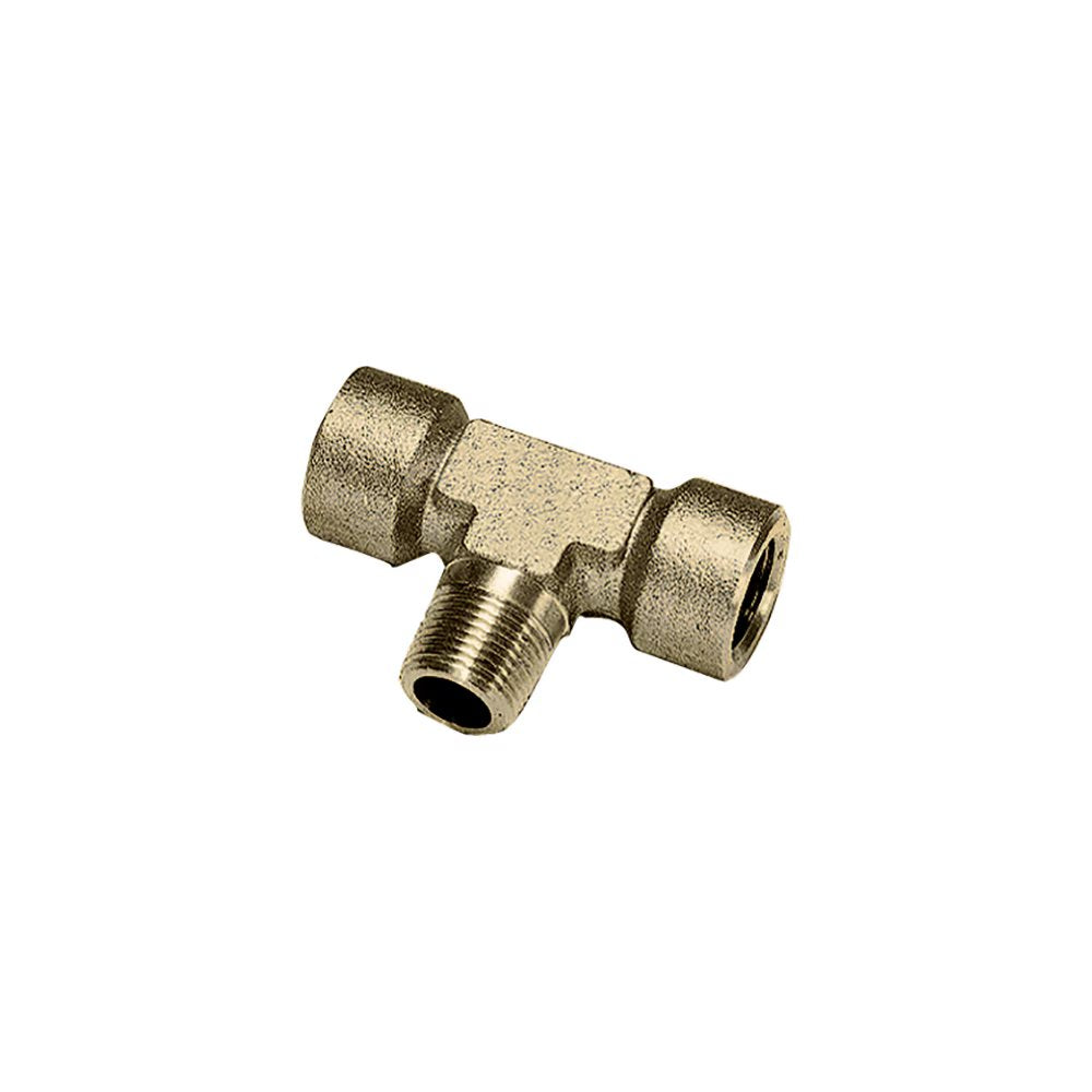 0158 21 21 by Parker | Legris Stud Fitting | 1/2" Male BSPT Thread x 1/2" Female BSPP Thread | 72 mm Length | Tee | Brass | Pack of 10