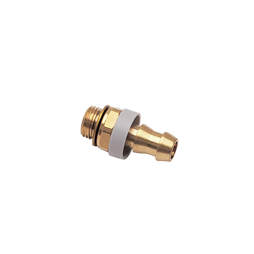 0133 69 27 39 by Parker | Legris Self-Fastening Barb Connector w/ Material Seal | 19.1 mm Tube ID x 27 mm Tube OD x 3/4" Male BSPP Thread | 32 mm Hex | 65.5 mm Length | Straight | Brass | Pack of 5