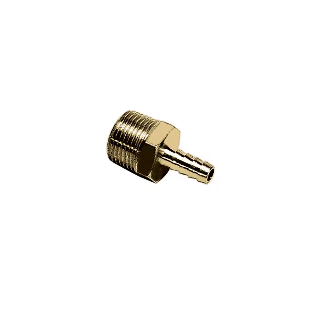 0136 10 13 by Parker | Legris Hose Barb Fittings | 10 mm Barb x R 1/4" Male BSPT Thread | 14 mm Hex | 36 mm Length | Straight | Brass