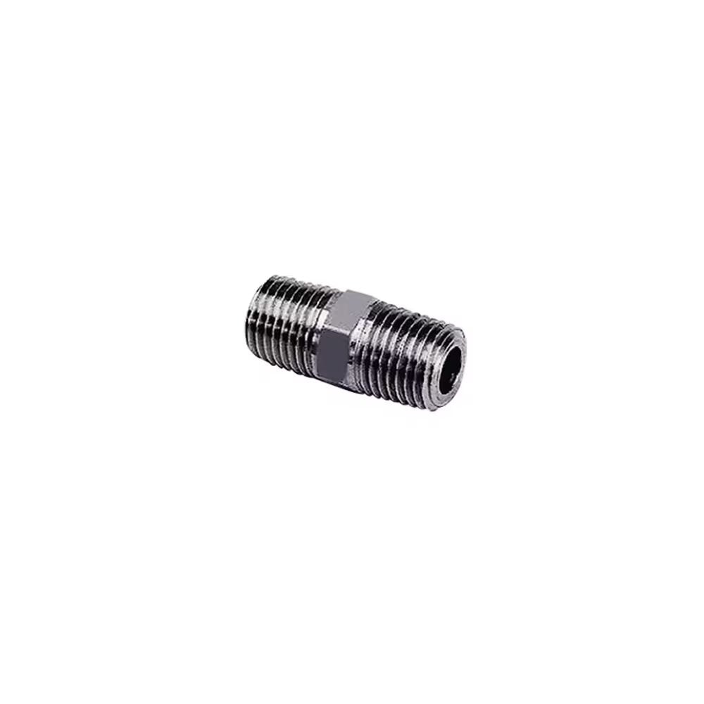 1821 22 22 by Parker | Legris Equal Adapter | 1/2" Male NPT Thread | 22 mm Hex | 42 mm Length | Straight | 316L Stainless Steel | Pack of 2