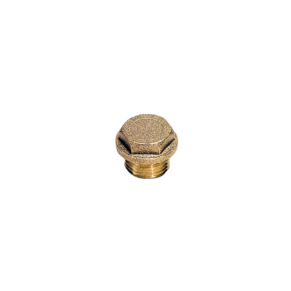 0201 34 00 by Parker | Legris Hex Head Plug w/ Collar | 1" Male BSPP Thread | 27 mm Hex | 19.5 mm Length | Brass | Pack of 10
