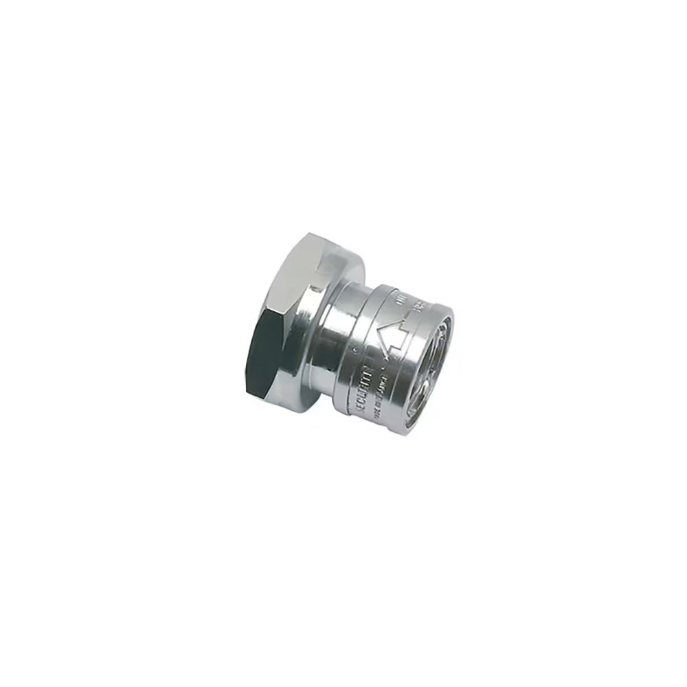 2272 12 34 by Parker | Legris Coupler Quick Disconnect | 1" Female BSPP Thread | 36 mm Hex | 34.5 mm Length | Straight | Nickel-Plated Brass