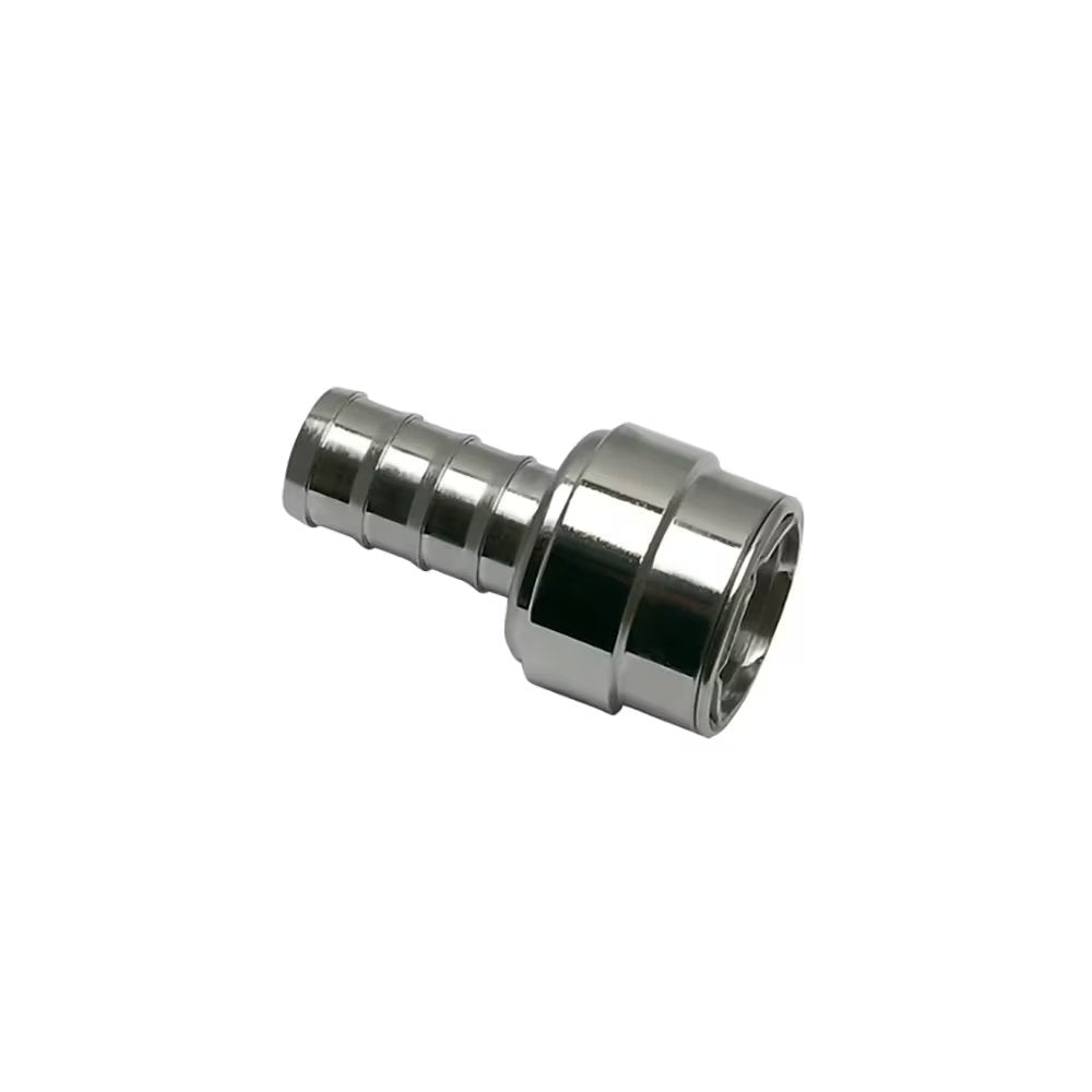 2297 18 20 by Parker | Legris Coupler Quick Disconnect | 19mm Tube Size x 20.7 Hose Barb | 69mm Length | Straight | Nickel-Plated Brass
