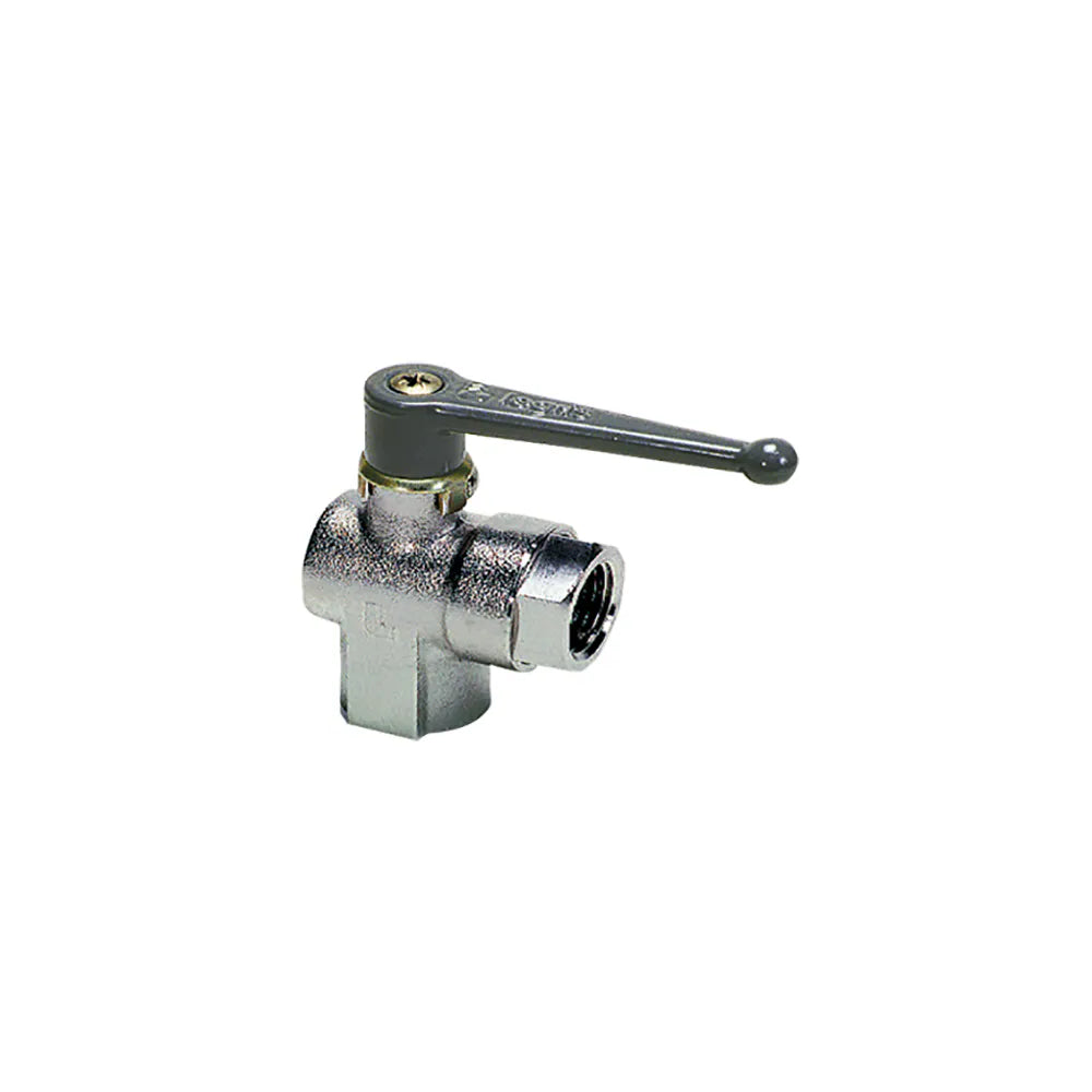 0472 09 17 by Parker | Legris In-Line Ball Valve | 3/8" Female BSPP Thread | 24 mm Hex | 88 mm Length | Straight | Nickel-Plated Brass | Pack of 5