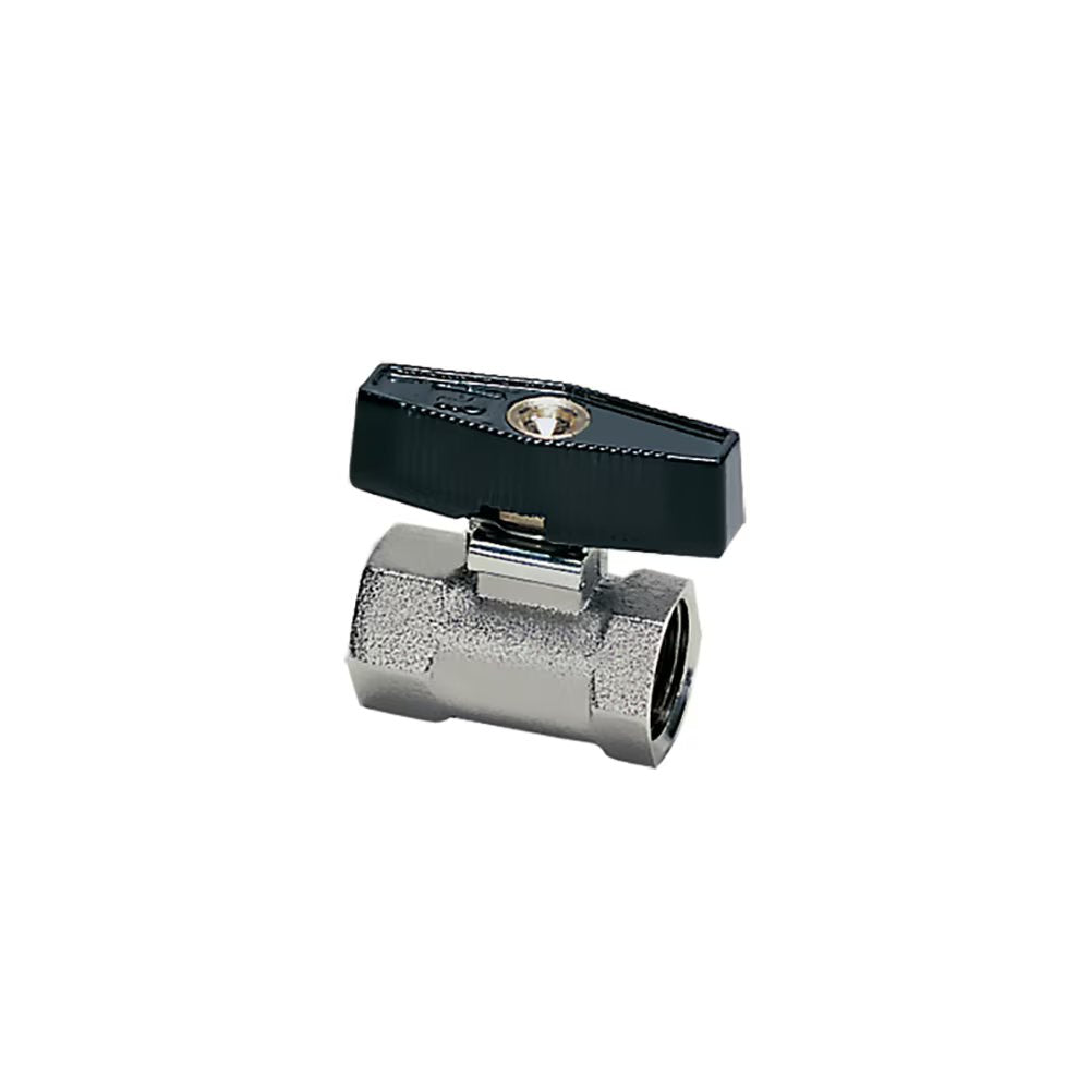 4602 10 21 by Parker | Butterfly Shut-Off Valve | 1/2" Female BSPP Thread | 24 mm Hex | 54 mm Length | Straight | Nickel-Plated Brass | Pack of 10