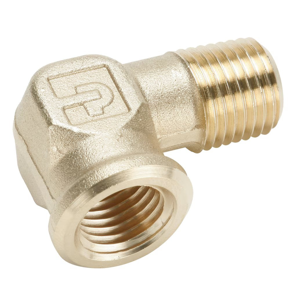 1202P-4-4 by Parker | 1/4" Female Pipe Thread x 1/4" Male Pipe Thread | 90° Elbow | Brass | Pack of 25