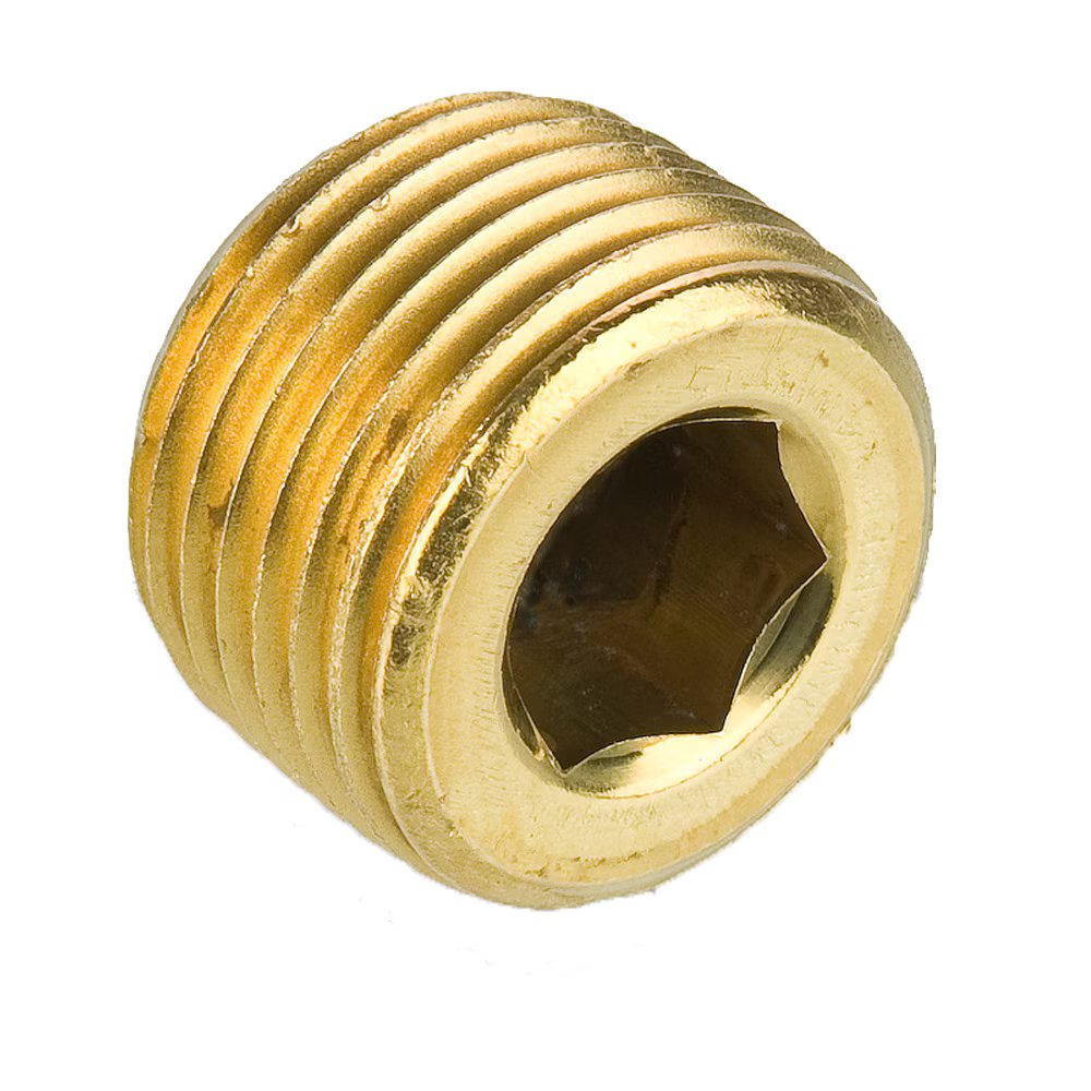 219P-12 by Parker | Legris Countersunk Hex Head Plug | 3/4" Pipe Thread | 9/16" Hex | .62" Length | Brass | Pack of 10