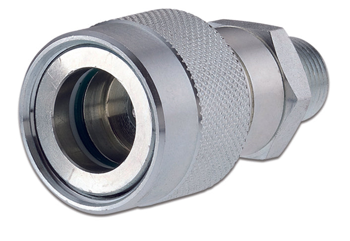 QXF-0606-MNPT ARGUS by Kuriyama | Hydraulic Quick Disconnect Coupling | QX Series | Screw Coupling Poppet | -06 ISO 14540 x -06 Male NPTF | Socket | Galvanized Steel