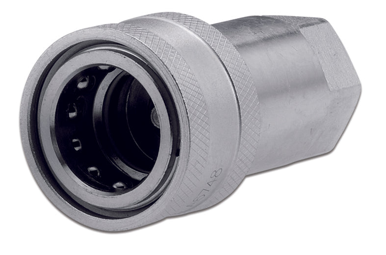 QAF-1616-FNPR ARGUS by Kuriyama | Hydraulic Quick Disconnect Coupling | QA-ISO-A | Poppet Standard ISO 7241 A | -16 ISO 7241 A x -16 Female NPTF | Socket | Galvanized Steel