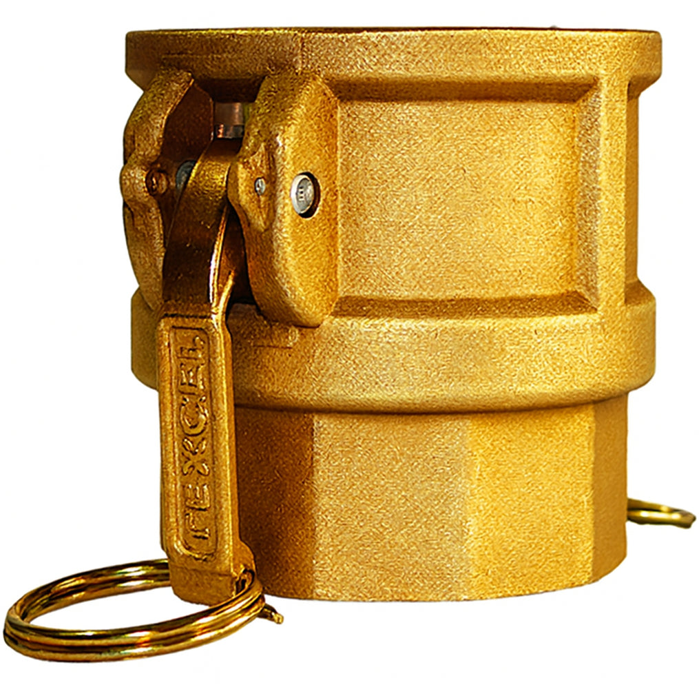 1.25-D-BRASS by Texcel | CAM & GROOVE COUPLING LINE | Type D | 1-1/4" Female Coupler x 1-1/4" Female NPT Thread | Brass