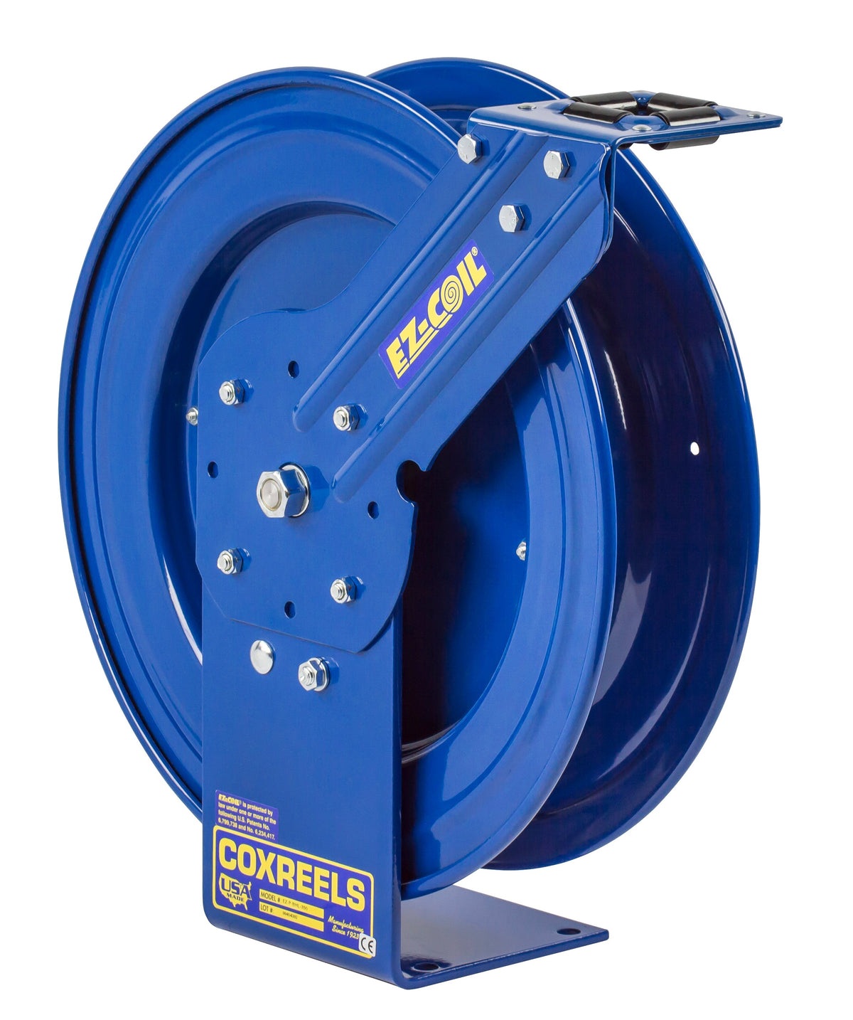 EZ-P-BHL-350 by Coxreels | P Pure Flow Series | 6,000 PSI EZ-Coil Safety Spring Driven Hose Reel for Breathing Air & Clean Fluids | 3/8" Hose ID, 3/8" FNPT Inlet | Steel | 50ft Capacity, Hose Not Included