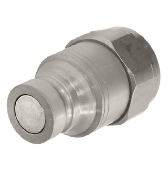 QC-FF12-M-12N by Couplamatic | Hydraulic Quick Coupler | FF Series | ISO 16028 Flat Face | 1/2" Body Size x 3/4-14 Female NPT | Plug | Zinc Nickel Plated