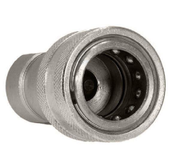 QC-ISOB12-F-08N by Couplamatic | Hydraulic Quick Coupler | ISO B Series | 1/2" Body Size x 1/2-14 Female NPT | Socket | Zinc Plated