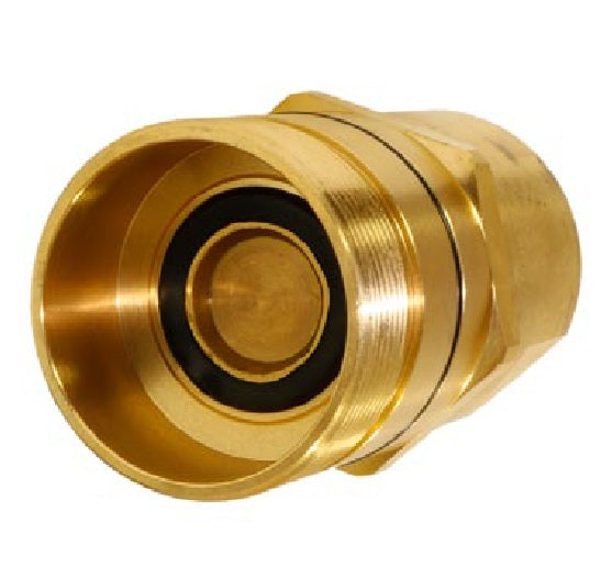 QC-WNG40-M-24N by Couplamatic | Hydraulic Quick Coupler | WNG Series | Screw to Connect | 1-1/2" Body Size x 1-1/2-11-1/2 Female NPT | Plug | Brass
