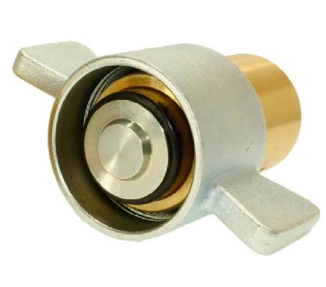 QC-WNG25-F-16N by Couplamatic | Hydraulic Quick Coupler | WNG Series | Screw to Connect | 1" Body Size x 1-11-1/2 Female NPT | Socket | Brass with Zinc Plated Wing Nut