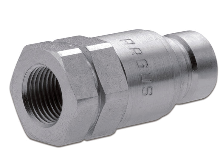 QFM-0810-FORB ARGUS by Kuriyama | Hydraulic Quick Disconnect Coupling | QF Series | Flat Face Standard ISO 16028 | -08 ISO 16028 x -10 Female SAE ORB | Plug | Galvanized Steel
