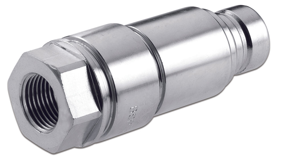 QGM-0606-FNPR ARGUS by Kuriyama | Hydraulic Quick Disconnect Coupling | QG Series | Flat Face Connect Under Pressure Standard ISO 16028 | -06 ISO 16028 x -06 Female NPTF | Plug | Galvanized Steel