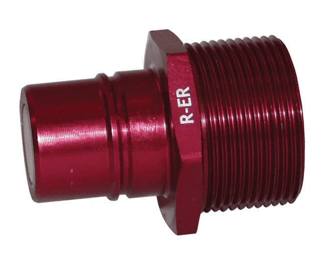 R-ER by Dixon Valve | FloMAX R-Series (Roll-Pin Style) | Engine Oil Receiver | 1.625-12 UN-2A Male Thread x 1.312-12 UN-2B Female Thread | Red | Anodized Aluminum